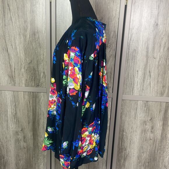 Y2K Fitting Image open front oversized floral kimono women's 3X - Picture 5 of 9